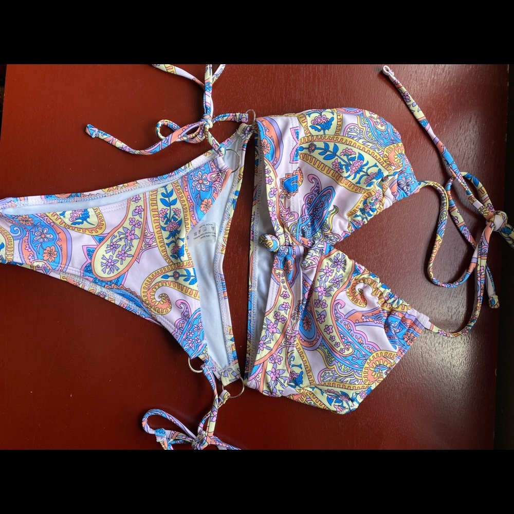 Purple bikini printed